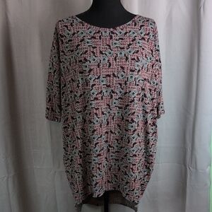 LuLaRoe Red and Black Relaxed Tunic with 3/4 Sleeves. Minnie Mouse Nwot